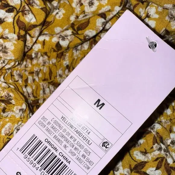 Wild Fable Dress Womens Medium Floral Print Smocked Waist Backless Lightweight - Picture 3 of 4